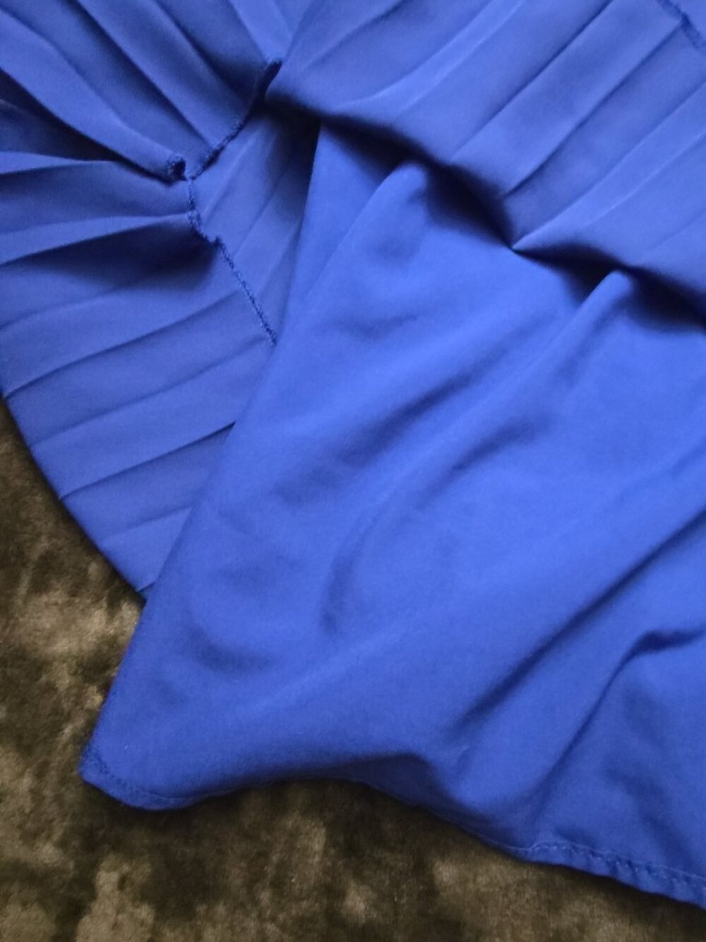 BBX Lephsnt Royal Blue Pleated Long Sleeve Dress - Women's M - Picture 6 of 6